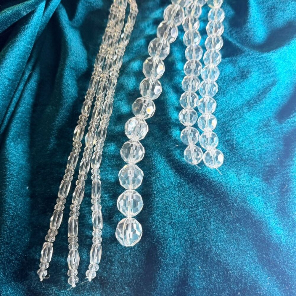 Curated Collective Set of Clear Crystal Glass Beads (Assortment of 3)